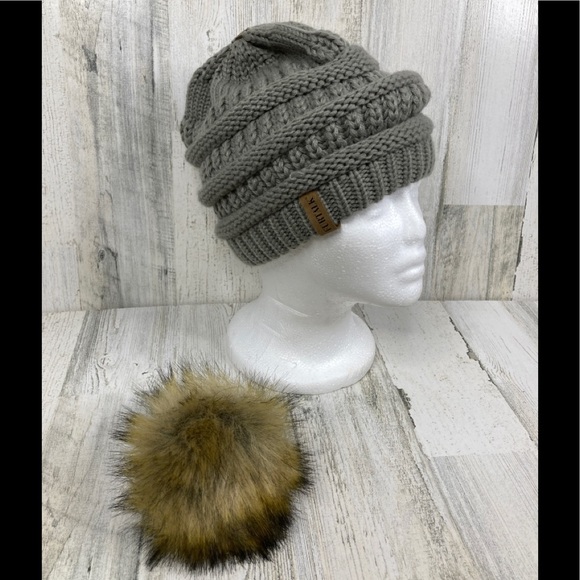 2-in-1 beanie with removable pompom main image 6